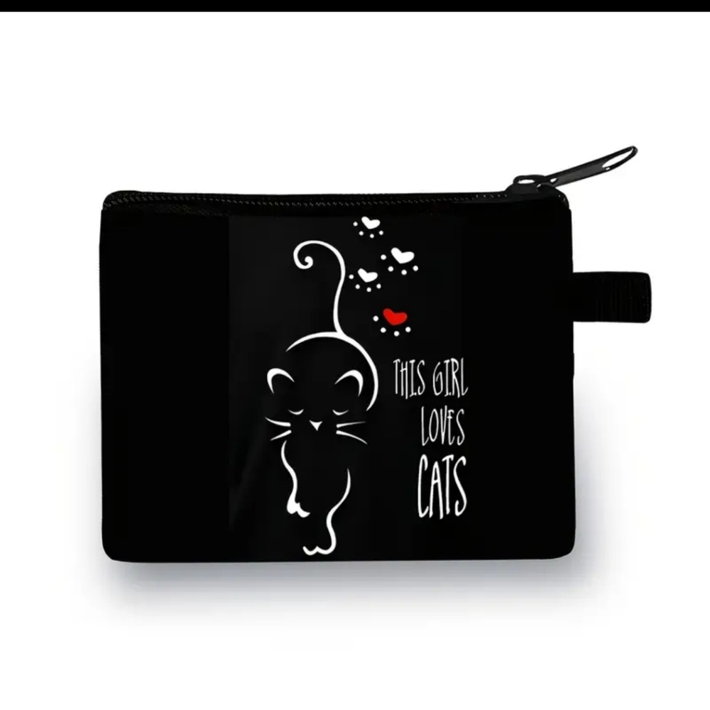 Black Cat-Themed Zipper Pouch